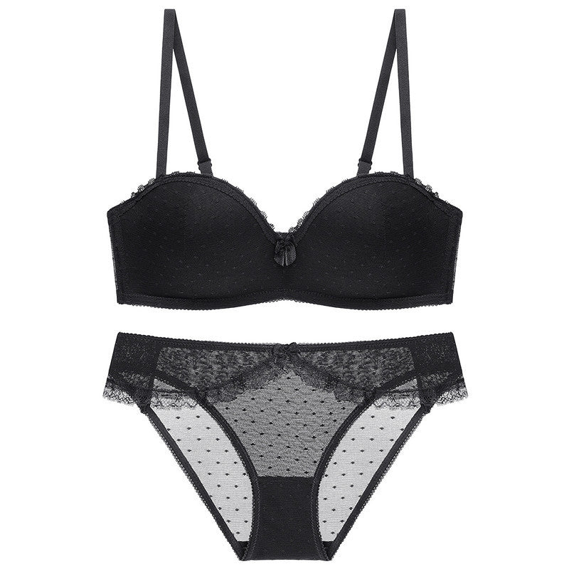 Bralette-Set aus Spitze mit Punkten