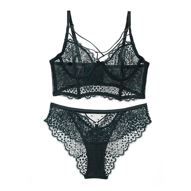 Ultradünnes, weiches, atmungsaktives, transparentes Bralette-Set