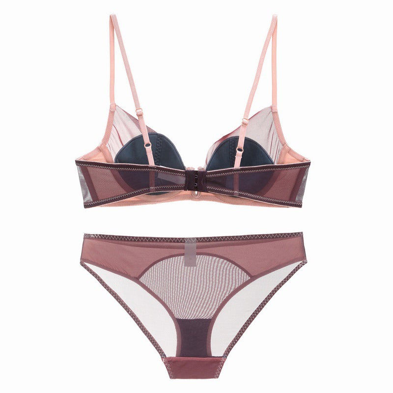 Dessous-Bralette-Set aus dünner Spitze mit tiefem V-Ausschnitt