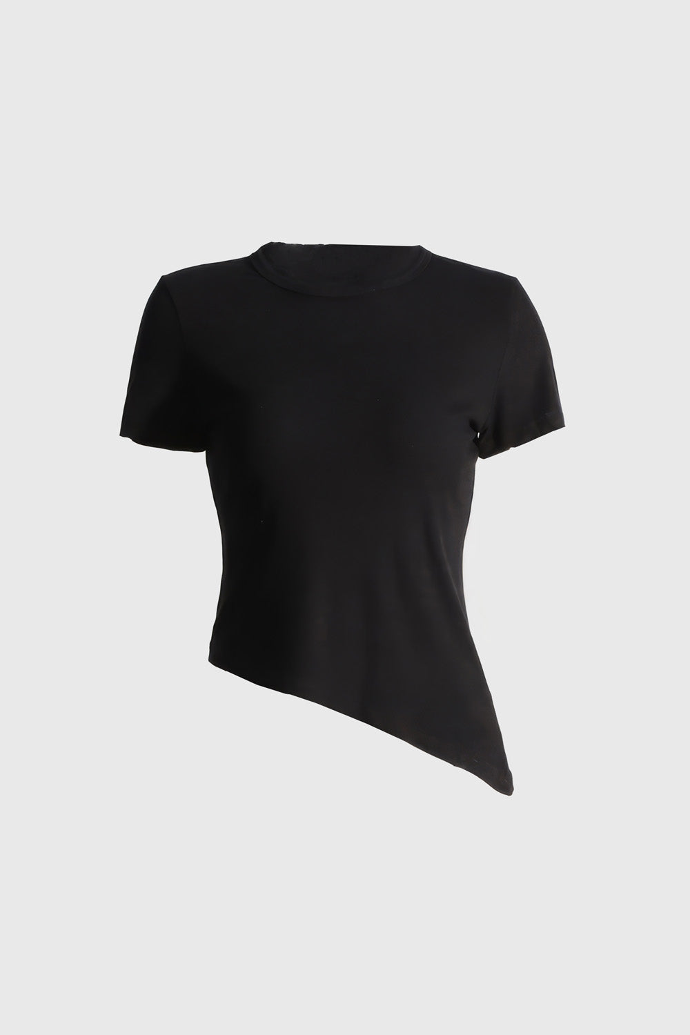 Unregelmäßiges Crop-T-Shirt - Schwarz