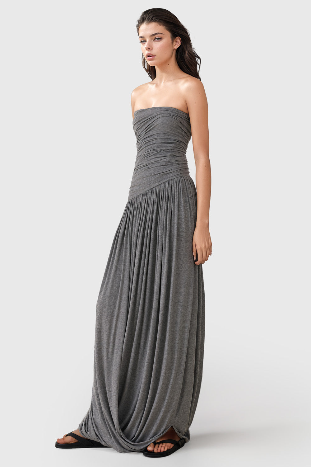 VESTIDO MAXY DE JERSEY GRIS