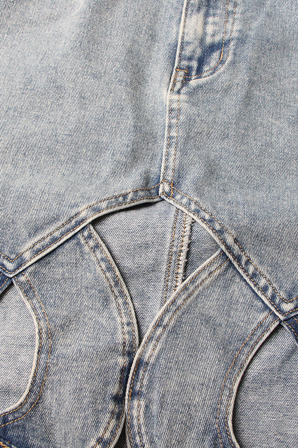 Denim-Midirock mit Cuts - Blau