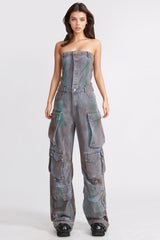 Dirty Denim Jumpsuit - Dunkelblau