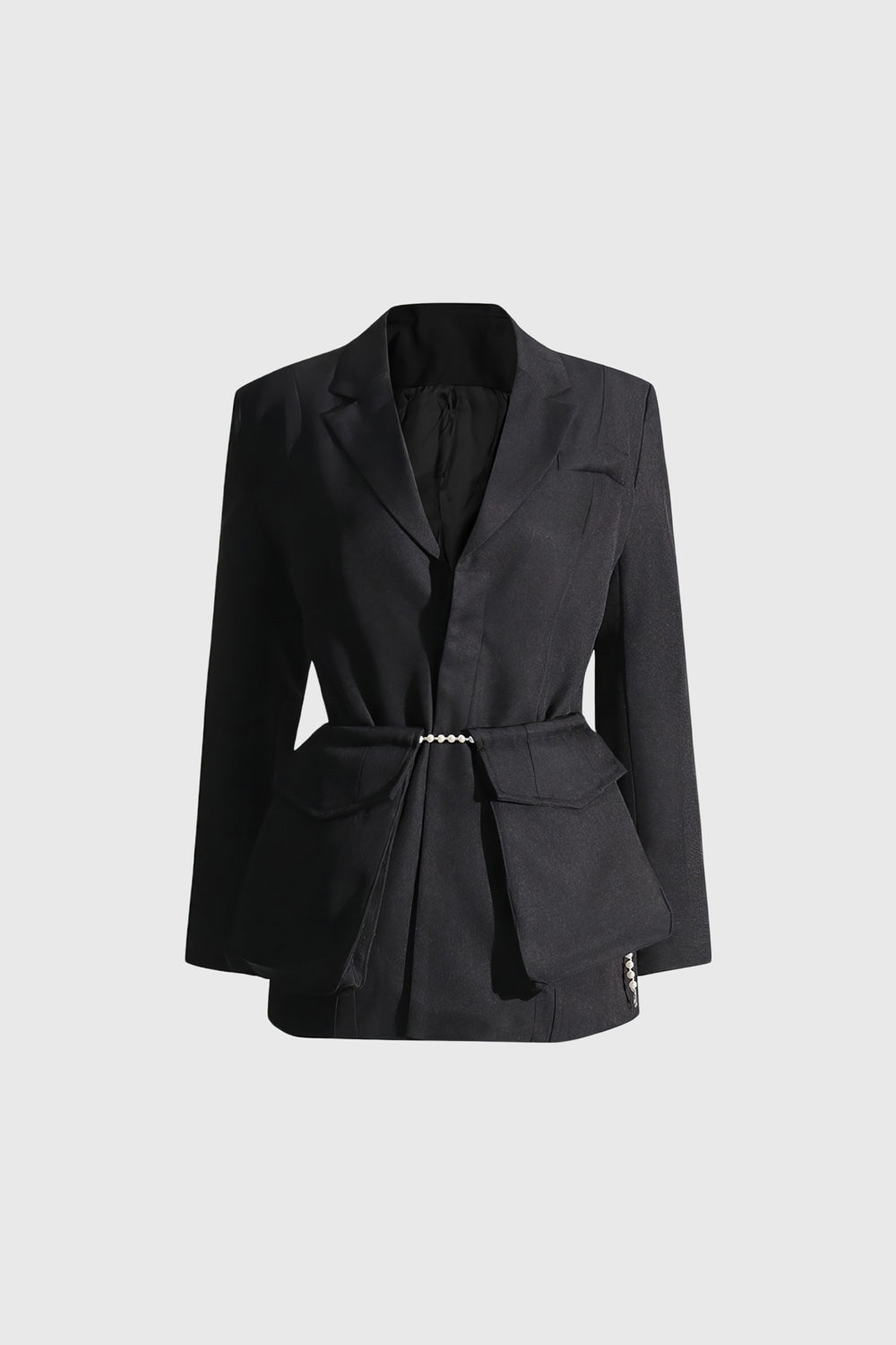 Blazer mit Strasskette - Schwarz