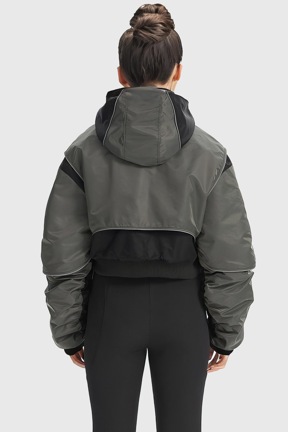Kurze Jacke mit Kapuze - Dunkelgrau