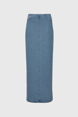 Maxi-Jeansrock mit verkürzter Taille - Blau