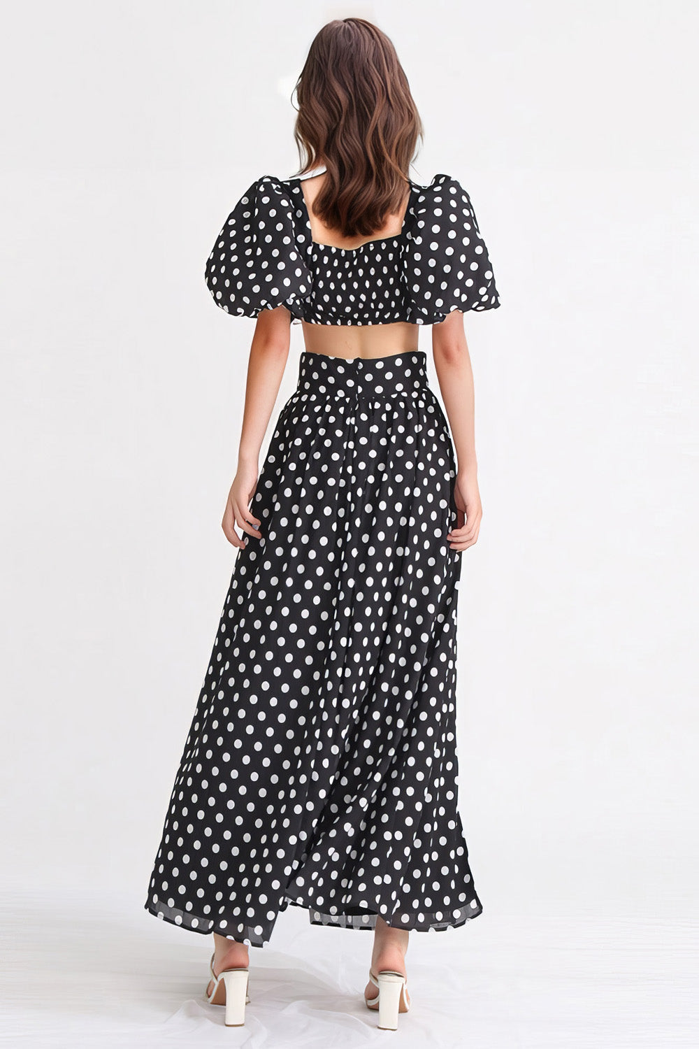 Polka Dot 2-Piece Set - Black