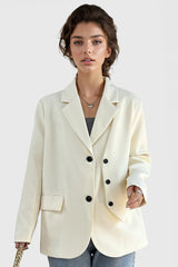 Regular Blazerwith Extra Buttons Detail - White