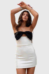 Minivestido de cinta - Blanco