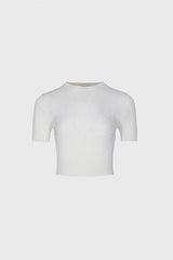 Ribbed Crop Top - White