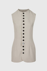 Buttoned Vest - Beige