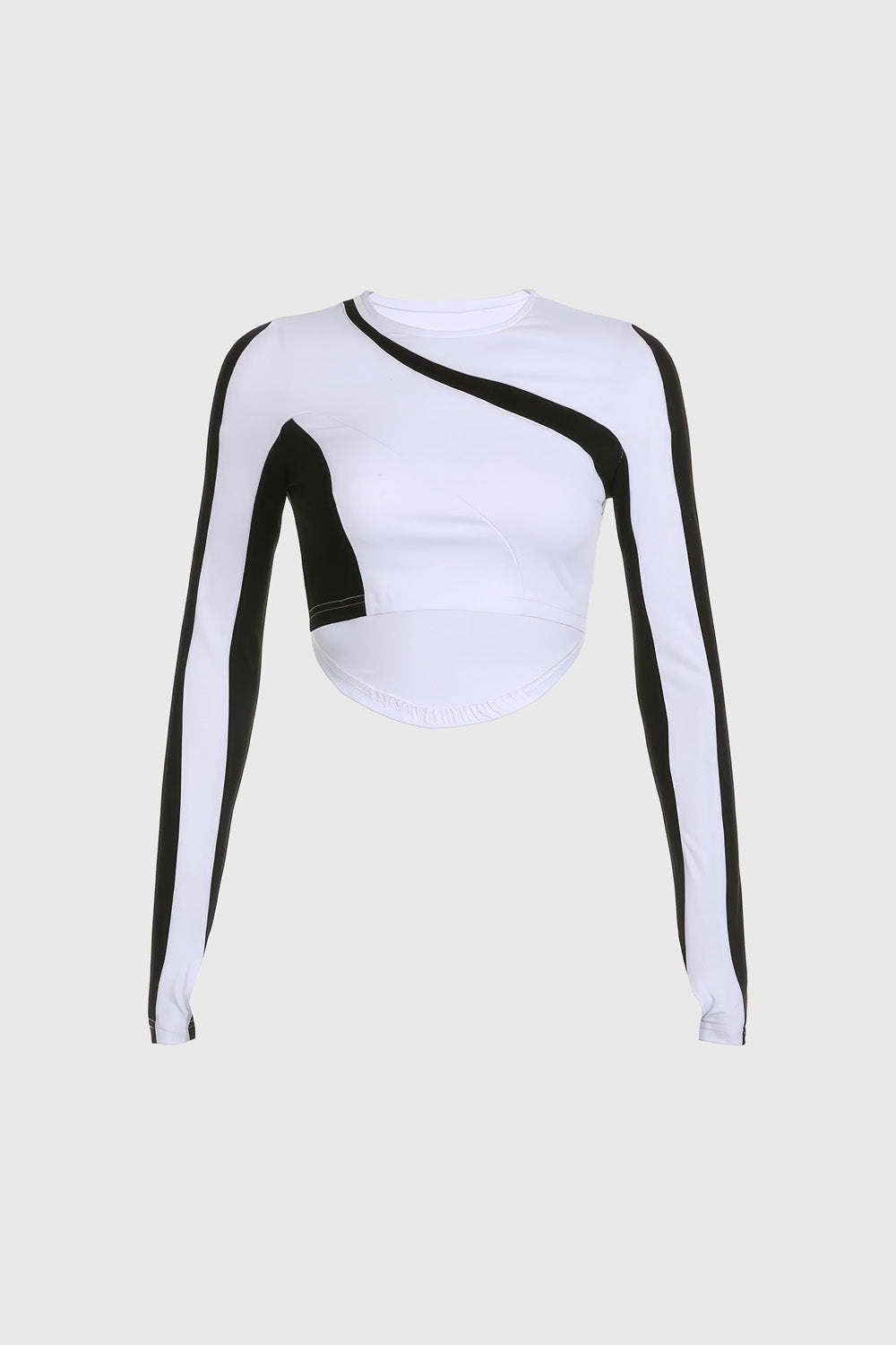 Fitted Casual Long Sleeve Top - White