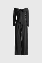 Schulterfreier Jumpsuit - Schwarz