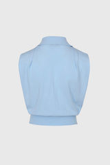 Top con cuello polo - Azul