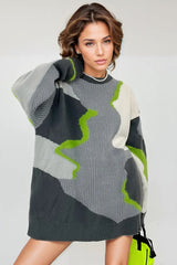 Oversized Knitted Sweater - Green