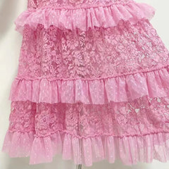 VESTIDO MAXI ROSA TEXTURIZADO CON MANGAS LARGAS