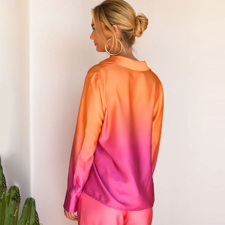 GRADIENT LONG SLEEVE SHIRT and PANTS SET