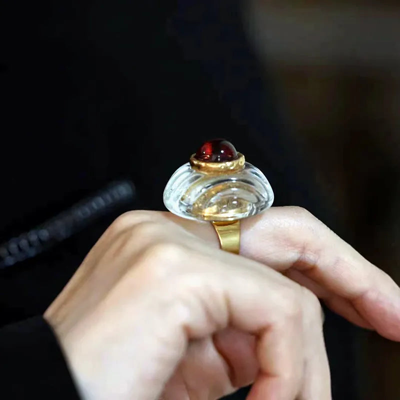 Elegante Glaskristallringe für Damen