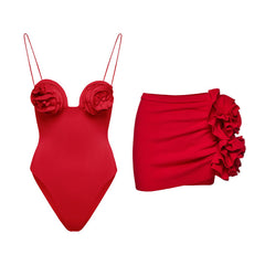 HANNA RED Body und Rock mit Rosenschleifen, 2-teiliges Set