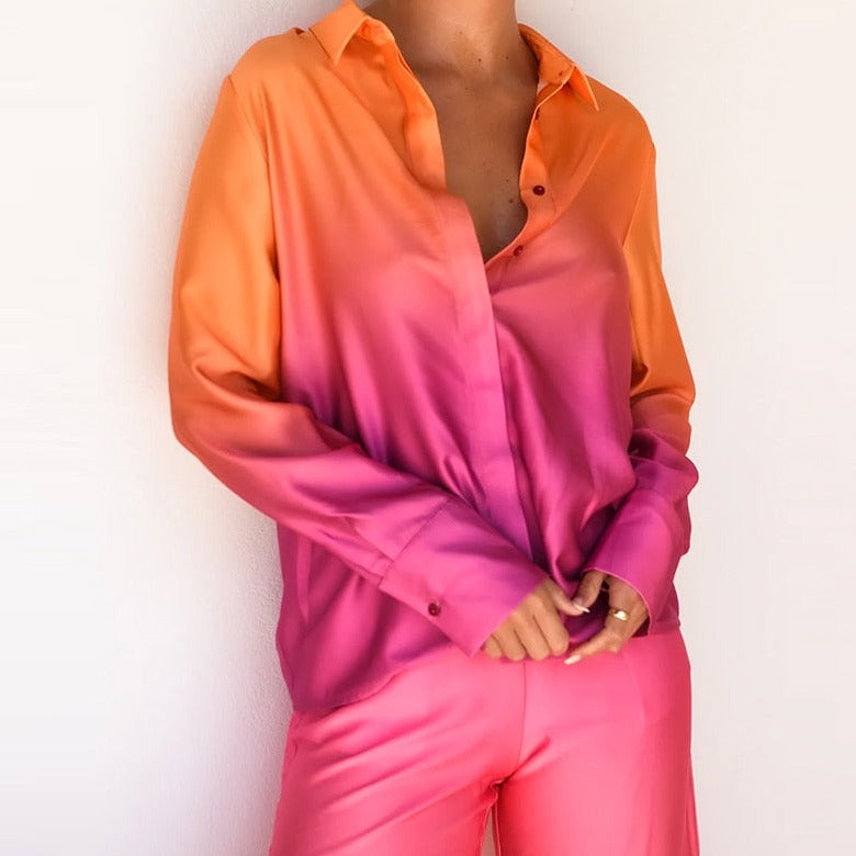 GRADIENT LONG SLEEVE SHIRT and PANTS SET