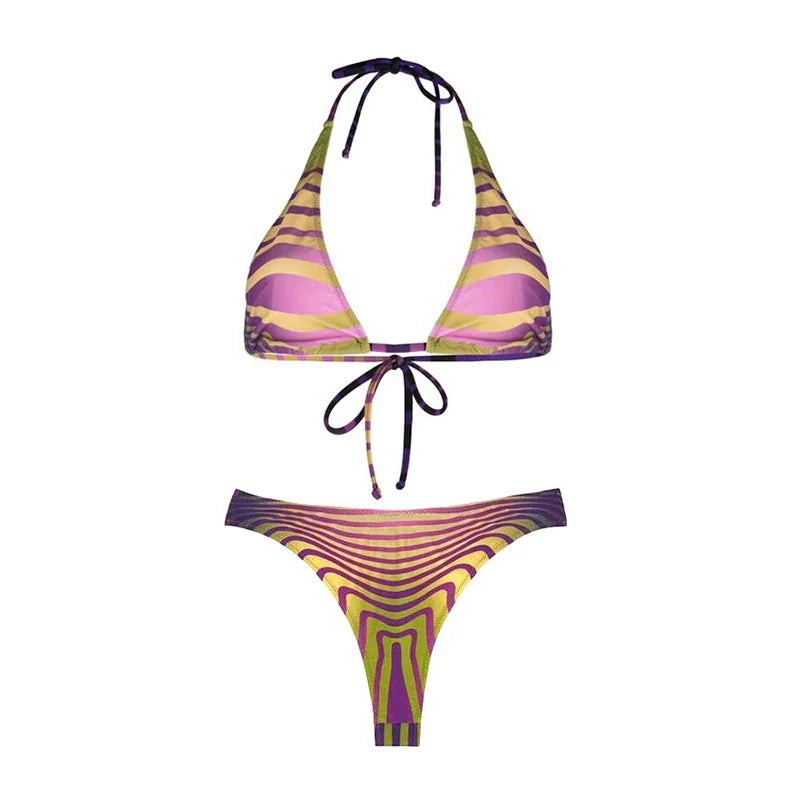 BIKINI MIT STREIFENPRINT