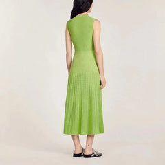 Elegant Sleeveless Knit Long Dress - Summer 2024