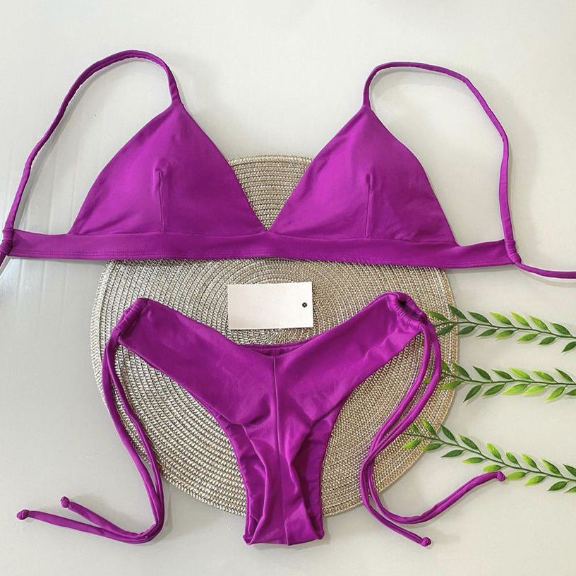 bikini de tirantes de color liso