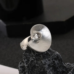 Anillo ajustable de caracol de plata de ley