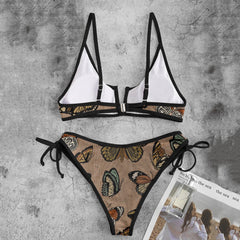 Bikini-Set mit Vintage-Schmetterlingsdruck