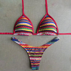 Conjunto de bikini con estampado artístico vintage 