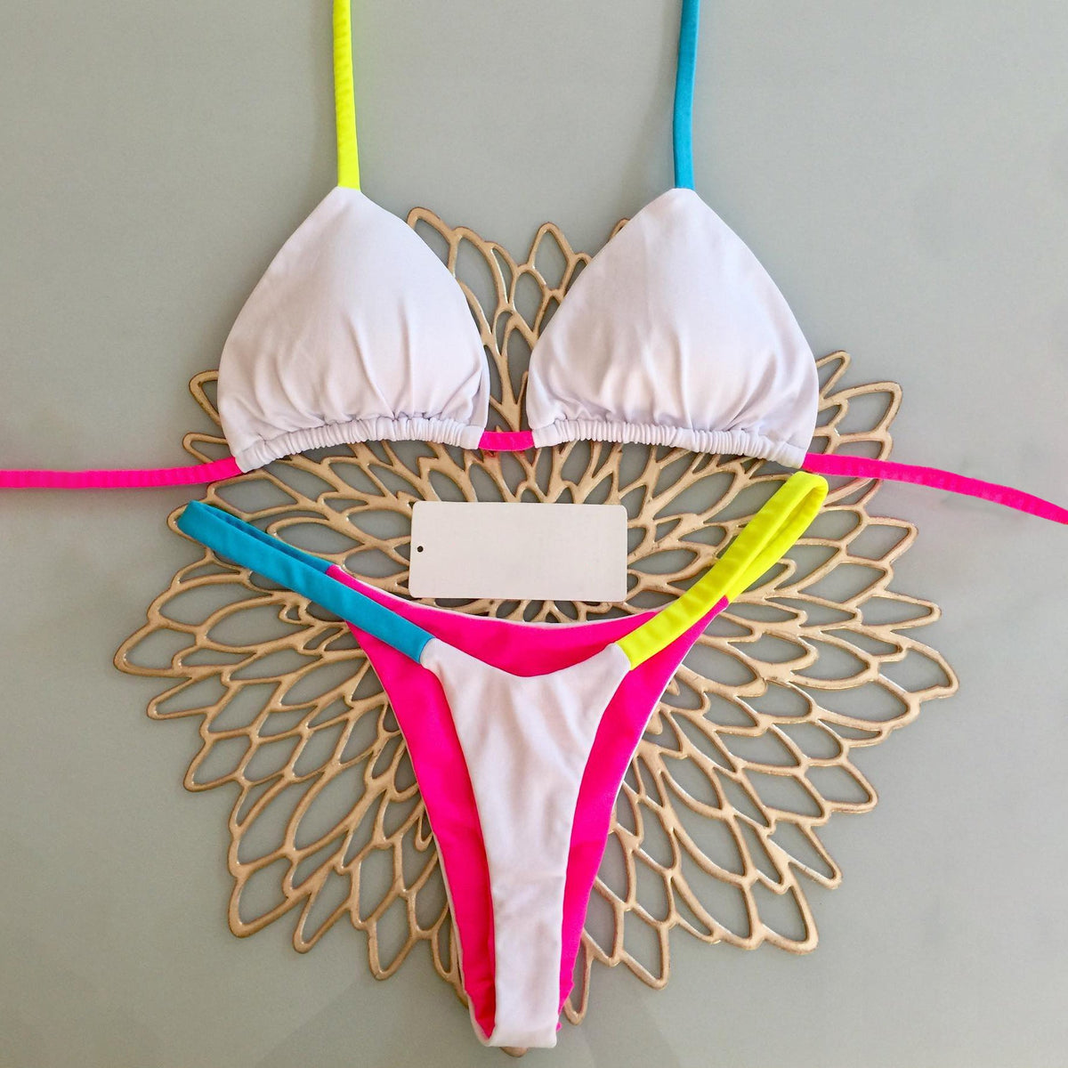 lässiger einfarbiger Bikini 