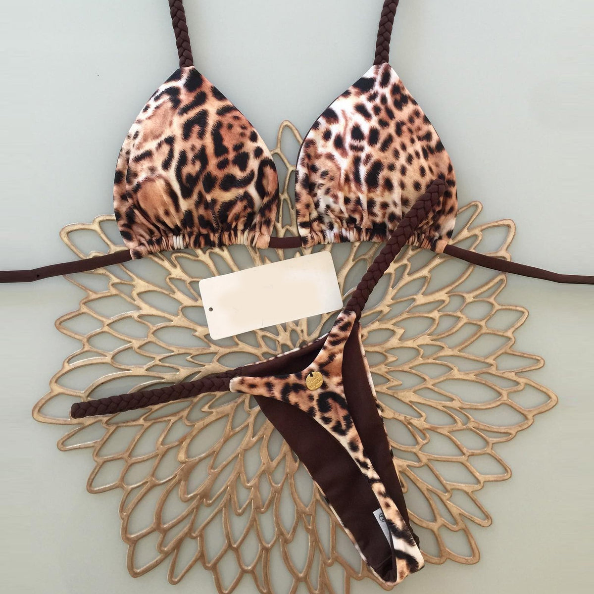 Trendy Leopard Print Sling Bikini