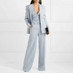 Chic 3-Piece Women's Suit Set with Peak Lapel