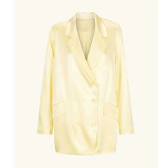 Chic Yellow Satin Pants Suit for Women