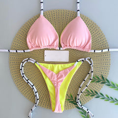 bikini estilo resort con tirantes