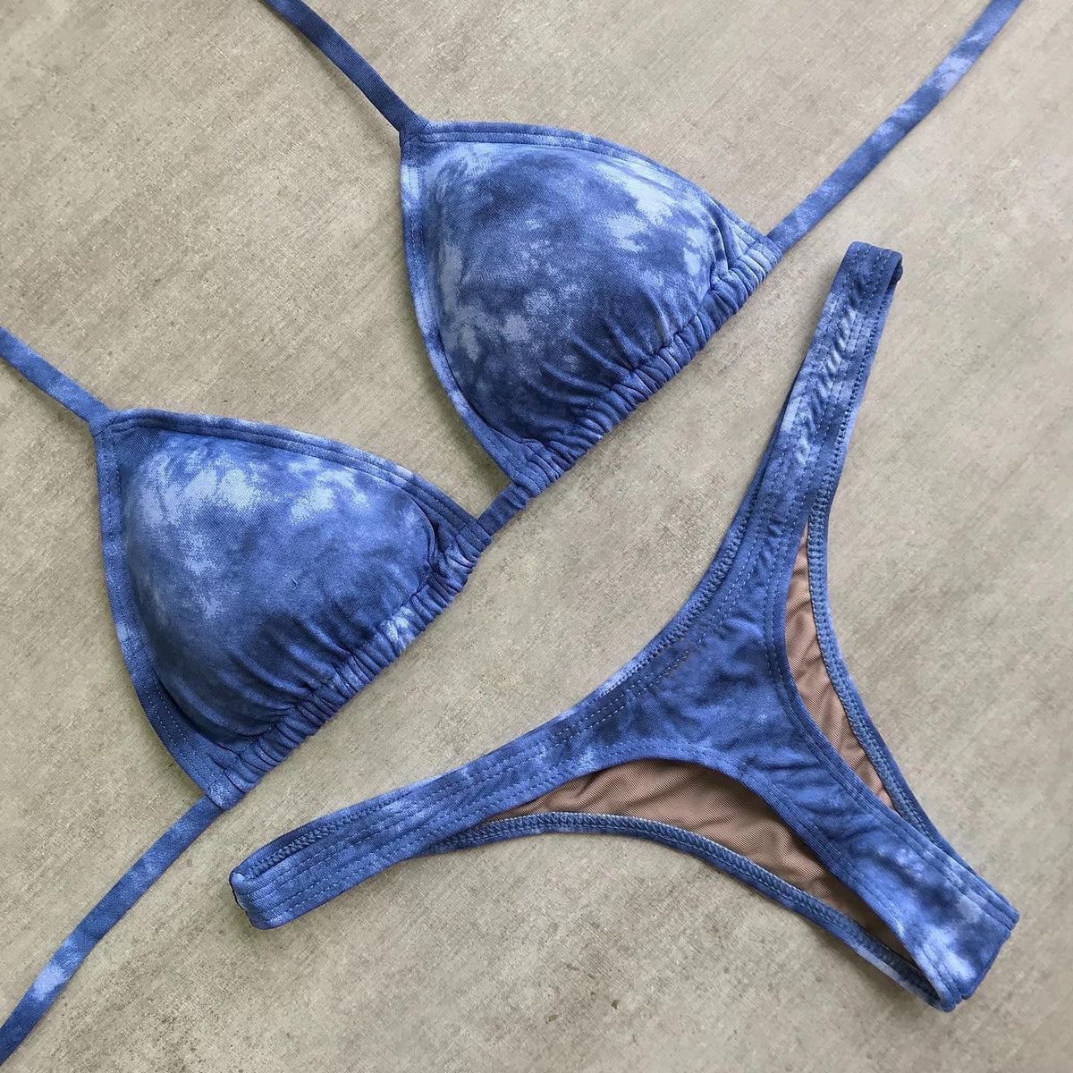 Lässiger Tie-Dye-Zweiteiler-Bikini 