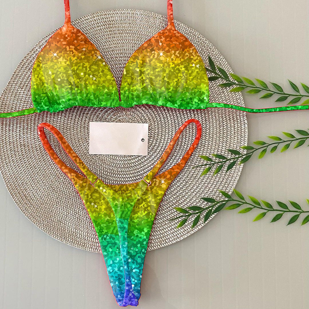 Rainbow Simple Split Bikini