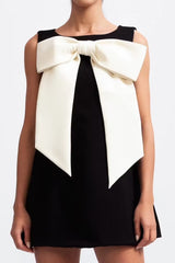 Elegant Sleeveless Bow Mini Cocktail Dress for Women