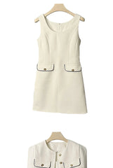 Elegante conjunto de dos piezas de blazer y vestido para mujer - Summer Chic