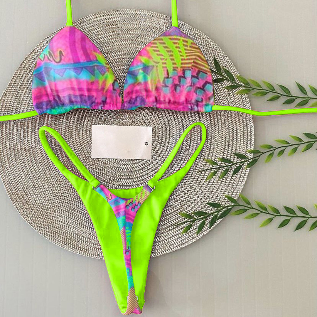 Bikini de dos piezas con estampado de personalidad