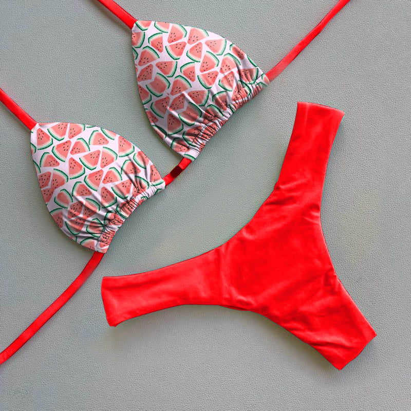 Wassermelonen-Sommer-Bikini-Set