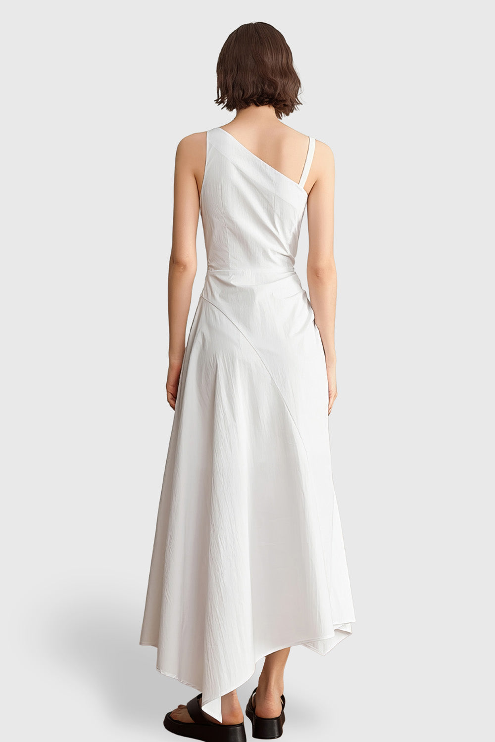 Unregelmäßiges Midikleid - Weiß