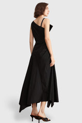 Unregelmäßiges Midikleid - Schwarz