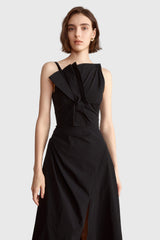 Unregelmäßiges Midikleid - Schwarz