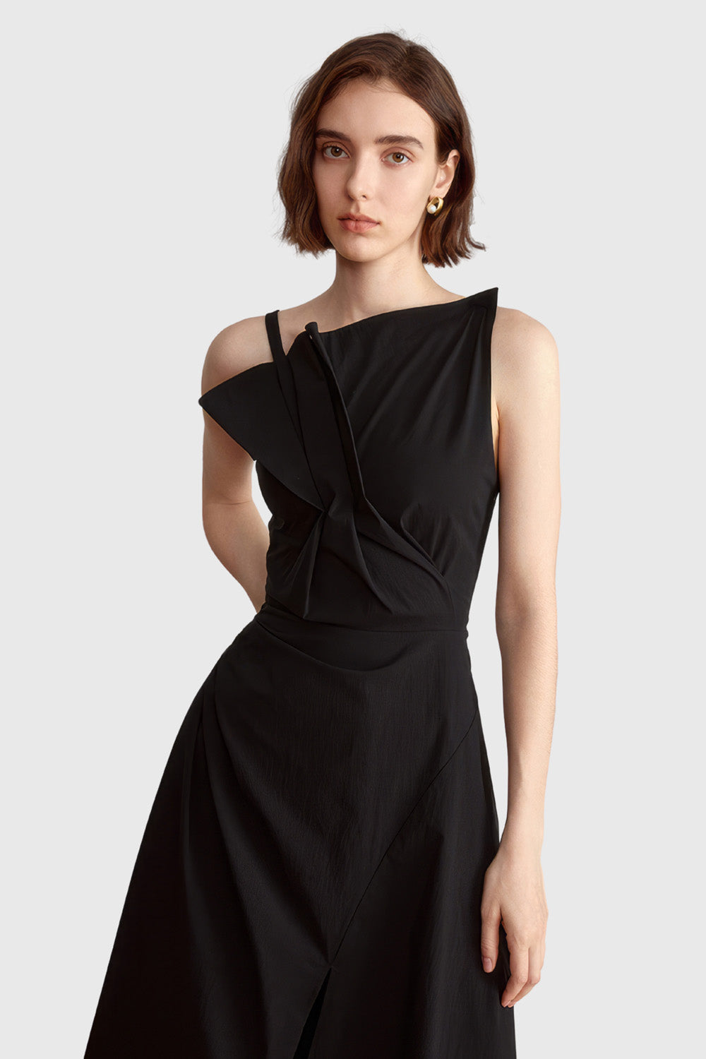 Unregelmäßiges Midikleid - Schwarz