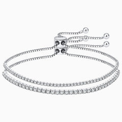 Iced Out Tennisarmband aus Sterlingsilber mit Zirkonia-Kette und Schiebeverschluss