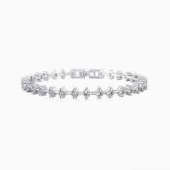 Iced Out Tennisarmband aus Sterlingsilber mit rundem Zirkonia