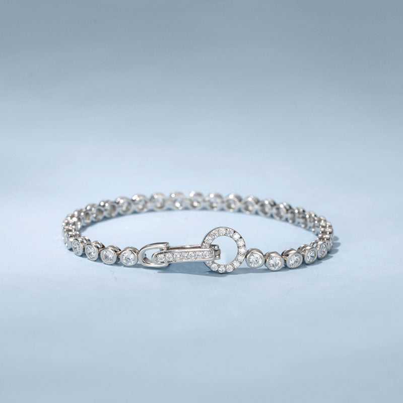 Icy Circle Tennisarmband aus Sterlingsilber mit 3 mm Zirkonia-Fassung