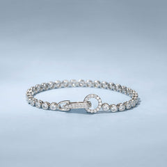 Icy Circle Sterling Silver Bezel 3MM Cubic Zirconia Tennis Bracelet