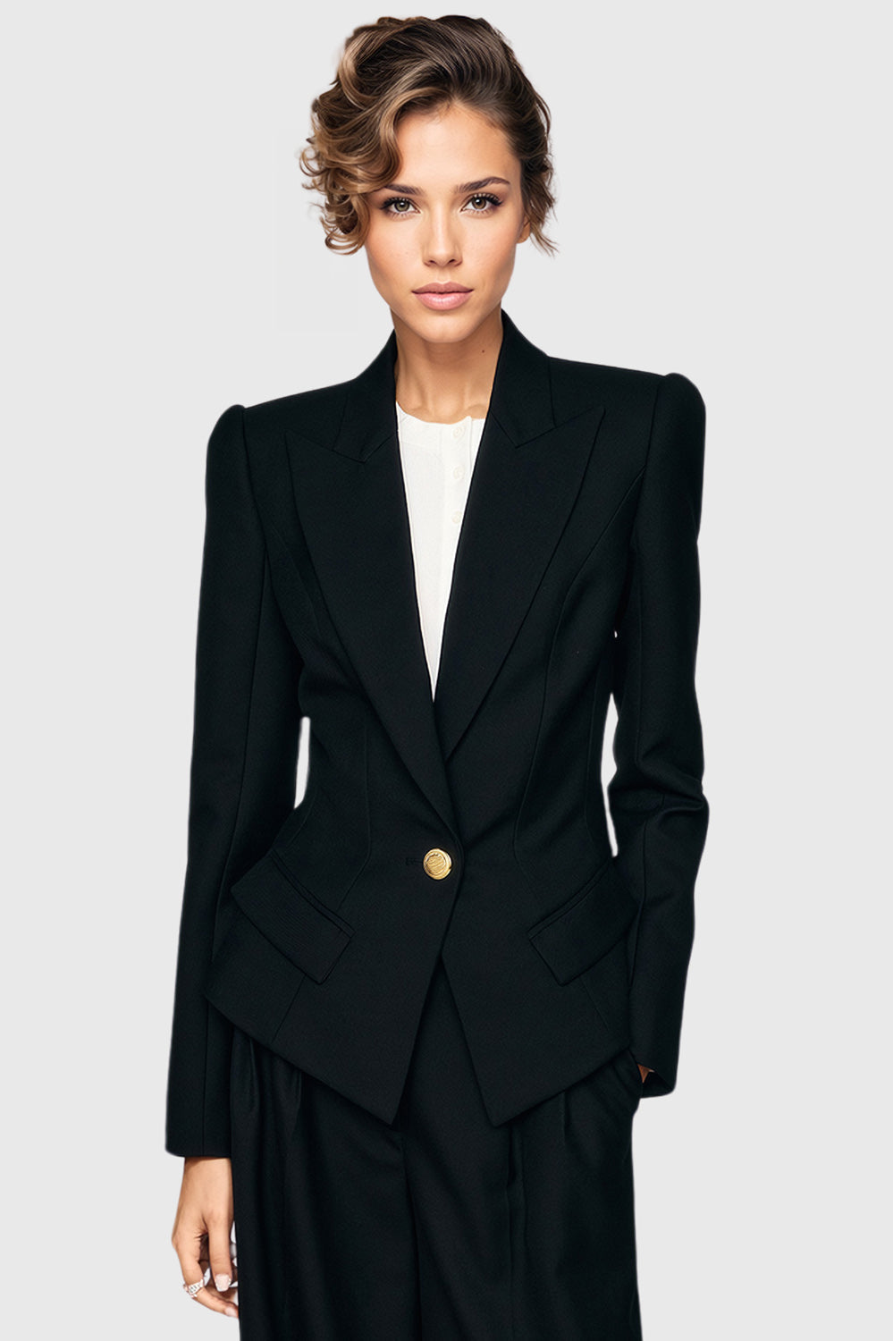 Single Breasted Tailored Blazer- Black